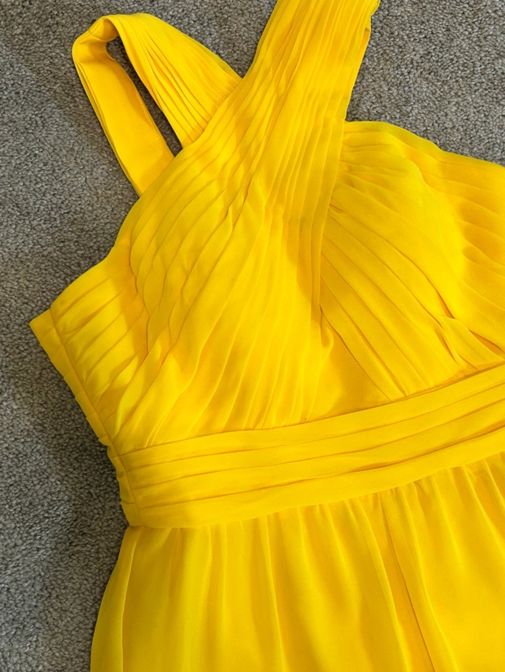 Yellow Romper with Ruched Bodice
